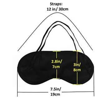 Eye Mask Sleep Masks Sleeping Mask Blindfold Eye Cover Team Building Games Party with Nose Pad and Adjustable Strap for Women Men Kids 4 Layers Black (30 Pack)