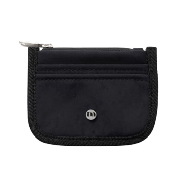 Mum's memory Slim Minimalist Wallet Card Holder for Men & Women,Zippered front and rear 4-pocket wal...