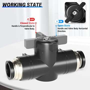 TAILONZ 6mm OD Ball Valve for Air Flow Control