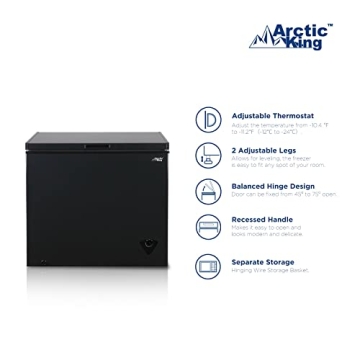 Arctic King 7.0 cu ft Chest Freezer - Black Efficient Storage