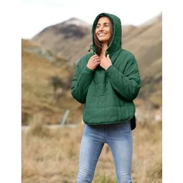 AMEBELLE Women's Oversized Hooded Puffer Jacket Quilted Lightweight Winter Warm Pullover Padded Hood...