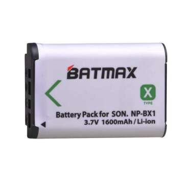 Batmax 4Packs NP-BX1 Battery (1600mAh) and LCD Dual USB Charger for Sony NP BX1/M8, Cyber-Shot DSC-HX80, RX1, RX1R, RX100, RX1RII, H400, HX300, HX50V, HX90V, WX300, WX350, HDR-AS10 Cameras