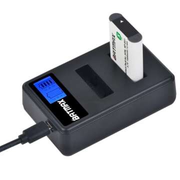 Batmax 4Packs NP-BX1 Battery (1600mAh) and LCD Dual USB Charger for Sony NP BX1/M8, Cyber-Shot DSC-HX80, RX1, RX1R, RX100, RX1RII, H400, HX300, HX50V, HX90V, WX300, WX350, HDR-AS10 Cameras