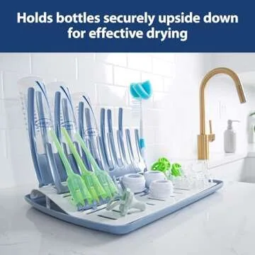 Dr. Brown's Folding Baby Bottle Drying Rack for Easy Storage, Dry Nipples, Pacifiers and Other Baby Essentials, BPA-free