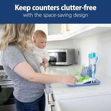 Dr. Brown's Folding Baby Bottle Drying Rack for Easy Storage, Dry Nipples, Pacifiers and Other Baby Essentials, BPA-free