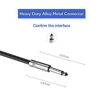 Yuyaokk 2Pack 25 ft 1/4" to 1/4" Speaker Cables, True 12AWG Patch Cords, 1/4 Male Inch DJ/PA Audio Speaker Cable 12 Gauge Wire.