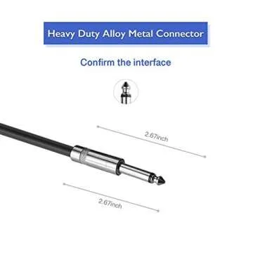 Yuyaokk 2Pack 25 ft 1/4" to 1/4" Speaker Cables, True 12AWG Patch Cords, 1/4 Male Inch DJ/PA Audio Speaker Cable 12 Gauge Wire.