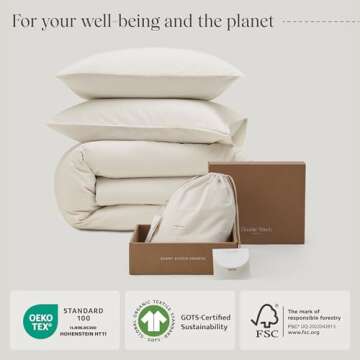 Double Stitch Organic Cotton Duvet Cover Set 300 TC
