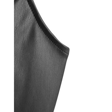 SweatyRocks Women's Faux Leather Crop Tank Top Lace Up Tie Front Halter Tops Black XS