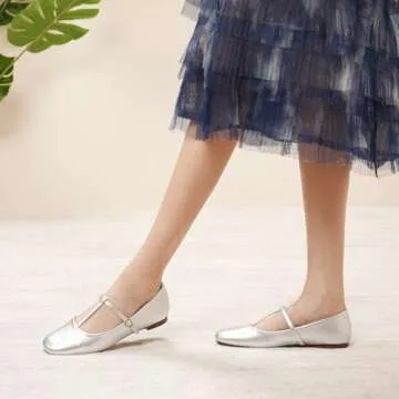 C.Paravano Women’s Stylish Mary Jane Flats for Comfort
