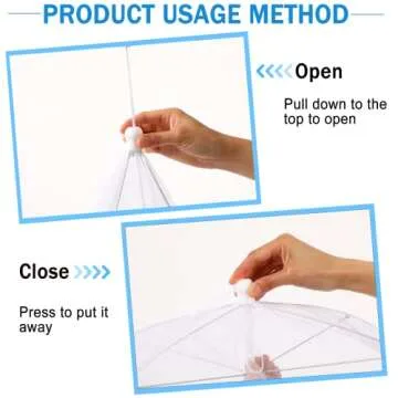 JULBEAR 4 Pcs Large and Tall Mesh Food Cover Tent Umbrella Food Screen Covers for Outside Pop-up Mesh Reusable Food Nets for Parties Picnics Outdoor BBQs Collapsible (2 Pcs 17"x17", 2 Pcs 14"x14")