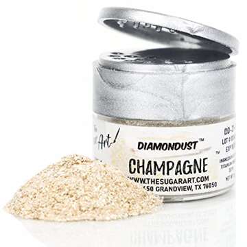 Champagne Edible Glitter for Drinks, Cocktails, Cake Decorating, Strawberries, Chocolates & More | N...