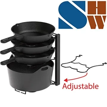Height Adjustable Pan Organizer Fits 5 Pans Stylishly