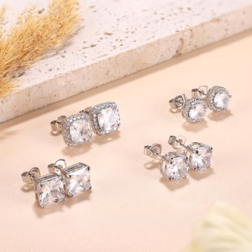 MILACOLATO Cubic Zirconia Stud Earrings Hypoallergenic Elegance