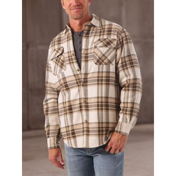 Sherpa Lined Shirt Jacket for Men - Birch Large