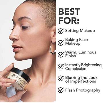 Dermablend Illuminating Banana Powder, Loose Setting Powder Makeup for Brightening and a Long-Lasting Luminous Finish, up to 16hr Wear, 0.63 oz.