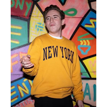 Activa Apparel New York Chenille Patch Sweatshirt Gold Large