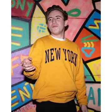 Activa Apparel New York Chenille Patch Sweatshirt Gold Large