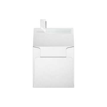 LUXPaper Square Invitation Envelopes | Peel & Press | 4" x 4" | Bright White | 70lb. Text | 50 Qty