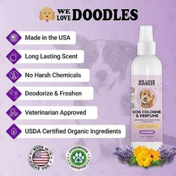 We Love Doodles Dog Cologne & Perfume, Deodorizing, USDA Organic Ingredients, Made In USA, Long Last...