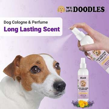 We Love Doodles Dog Cologne & Perfume, Deodorizing, USDA Organic Ingredients, Made In USA, Long Lasting After Bath, Deodorant For Smelly Dogs, Pawfume For Pets, Odor Eliminator Spray, Lavender, 8 OZ