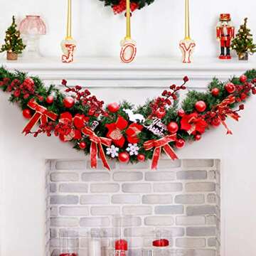 Jmkcoz 12 Pack Artificial Red Berry Stems Branches, Fake Burgundy Berry Picks Holly Berries for Christmas Tree Xmas Valenintes Wreath Decorations Floral Arrangements Home Holiday DIY Crafts Decor