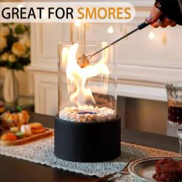 JHY DESIGN 10.5" H Tabletop Fire Bowl Pot Fireplace Tabletop Fire Pit Clean Burning Bio Ethanol Ventless Fireplace for Indoor Outdoor Patio Parties Events