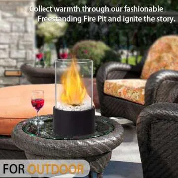 JHY DESIGN 10.5" H Tabletop Fire Bowl Pot Fireplace Tabletop Fire Pit Clean Burning Bio Ethanol Ventless Fireplace for Indoor Outdoor Patio Parties Events