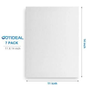 GOTIDEAL Canvases for Painting, 11x14 inch of 7, Professional Primed White Blank Flat Canvas Panels- 100% Cotton Artist Canvas Boards for Acrylics Painting, Oil Watercolor Tempera