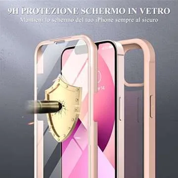 Miracase Compatible with iPhone 13 case 6.1 inch, [Glass Instead Plastic] with Built-in 9H Tempered ...