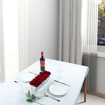 LOYWREE Flower Vase Acrylic Rectangular Floral Centerpiece for Dining Table - 12 Inches Long Rectangle Vase - Clear Vases for Home Decor Wedding(Flowers not Included)