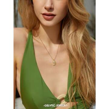 Teardrop Chunky Earrings for Women Tear Drop Necklaces Rhinestone Crystal Hoop Earring 18k Gold Plat...