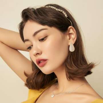 Teardrop Chunky Earrings for Women Tear Drop Necklaces Rhinestone Crystal Hoop Earring 18k Gold Plated Earrings Necklaces Jewelry Sets Water Drop Pendant Necklace Valentine for Women Mother Mom Lover