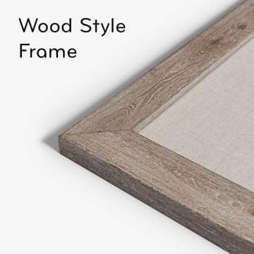 U Brands Linen Bulletin Board, 35"x23", Rustic Wood Style Frame, Industrial Grade Pinning Surface