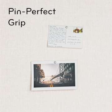 U Brands Linen Bulletin Board, 35"x23", Rustic Wood Style Frame, Industrial Grade Pinning Surface