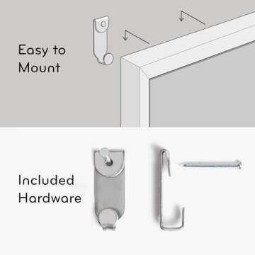 U Brands Linen Bulletin Board, 35"x23", Rustic Wood Style Frame, Industrial Grade Pinning Surface