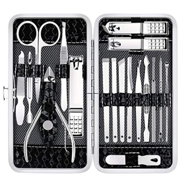 18-Piece Stainless Steel Nail Clippers Set with Travel Case