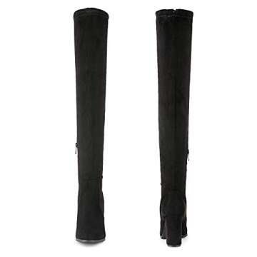 DREAM PAIRS Women's Shoo Black Over The Knee High Heel Boots Size 8.5 B(M) US
