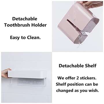 MORNITE Adhesive Bathroom Wall Caddy Organizer - No Drilling