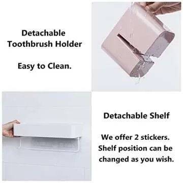 MORNITE Adhesive Bathroom Wall Caddy Organizer - No Drilling