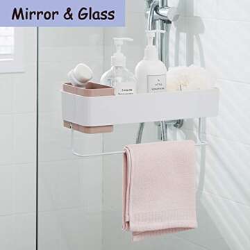 MORNITE Adhesive Bathroom Wall Caddy Organizer - No Drilling