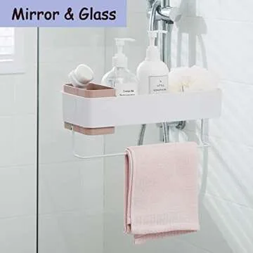 MORNITE Adhesive Bathroom Wall Caddy Organizer - No Drilling