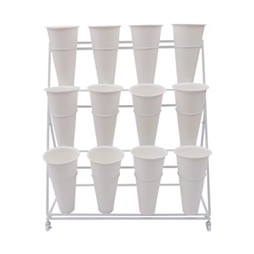 3 Tier Flower Cart Display Stand with Wheels for Plants