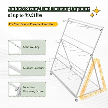 3 Tier Flower Cart Display Stand with Wheels for Plants