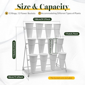 3 Tier Flower Cart Display Stand with Wheels for Plants