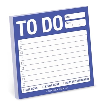 Knock Knock To Do List Sticky Notes - 100 Sheets, 3 x 3-Inches