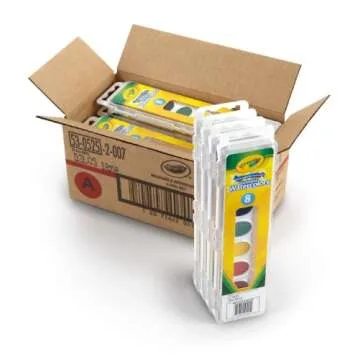 Crayola 8 Pan Set Washable Watercolors,12 Pack, Kids Indoor Activities At Home