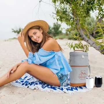 AW BRIDAL Wine Gifts for Wine Lovers Birthday Gifts for Women Camping Gifts Personalized Gifts for Couples, Friends, Sisters - Wine Tote Bag Wine Gifts Bag Wine Gift Basket with Tumblers