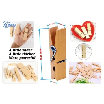 30 Large Wooden Clothespins, Heavy Duty for Crafts & Laundry