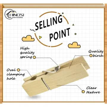 30 Large Wooden Clothespins, Heavy Duty for Crafts & Laundry